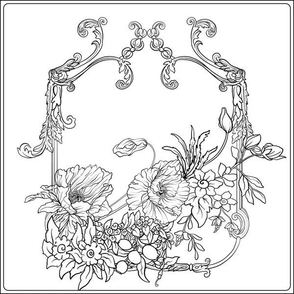 Yaz çiçek: poppy, nergis, anemon, violet, botanik s