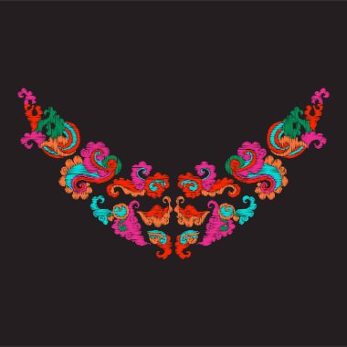 Nakış yaka vintage dekor elementleri ile