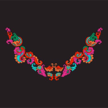 Nakış yaka vintage dekor elementleri ile