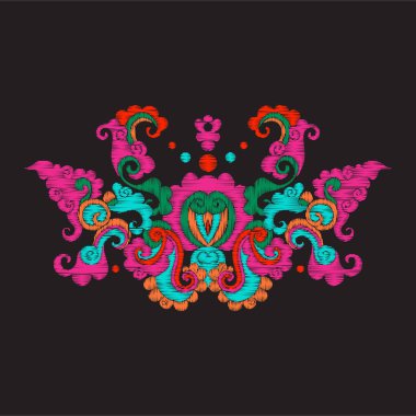 Asya tarzı nakış vintage dekor elementleri