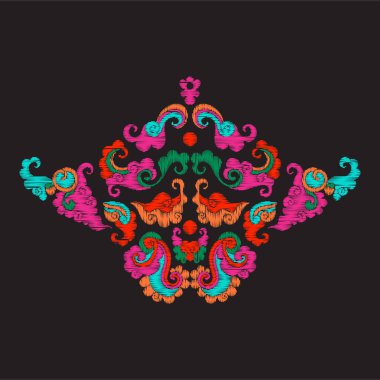 Asya tarzı nakış vintage dekor elementleri