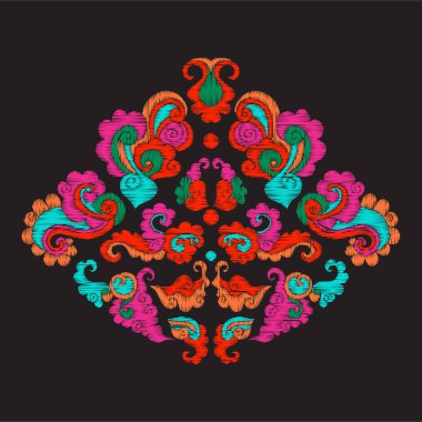 Asya tarzı nakış vintage dekor elementleri