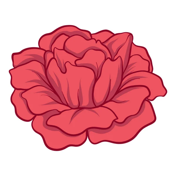 Rose rouge isolée. Illustration vectorielle de stock . — Image vectorielle