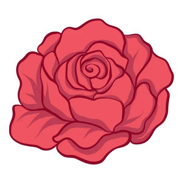 Rose rouge isolée. Illustration vectorielle de stock . — Image vectorielle