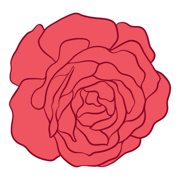 孤立的红玫瑰。股票的矢量图. — 图库矢量图片