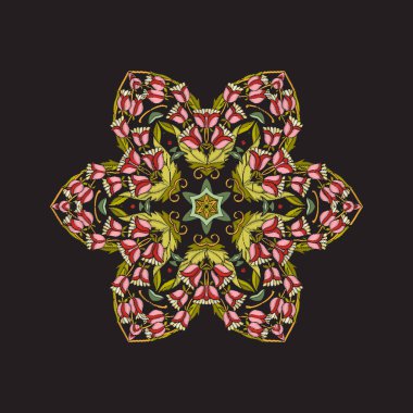 Mandala - nakış için öğe. Vintage arpacık çiçek süsleme