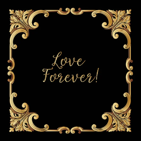 Nakış. Altın royal işlemeli tasarım öğeleriyle kablosuz çerçeve