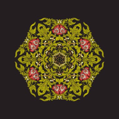 Mandala - nakış için öğe. Vintage arpacık çiçek süsleme