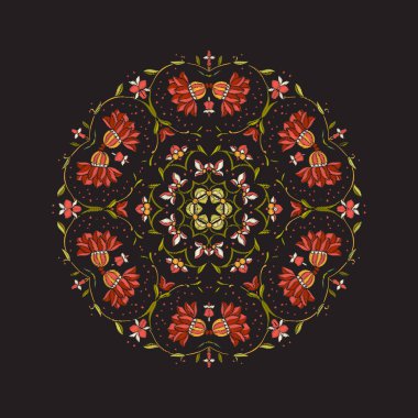 Mandala - nakış için öğe. Vintage arpacık çiçek süsleme