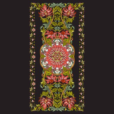 Çiçek dekoratif desen nakış için. Vint Kraliyet süsleme