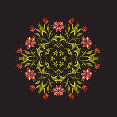 Mandala - nakış için öğe. Vintage arpacık çiçek süsleme