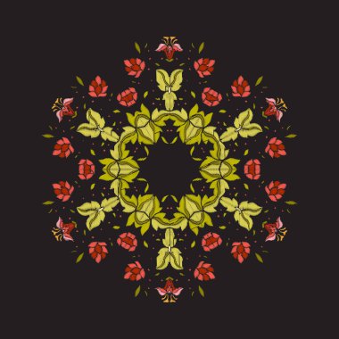 Mandala - nakış için öğe. Vintage arpacık çiçek süsleme