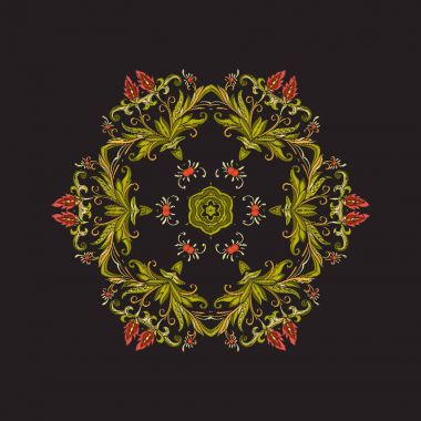 Mandala - nakış için öğe. Vintage arpacık çiçek süsleme