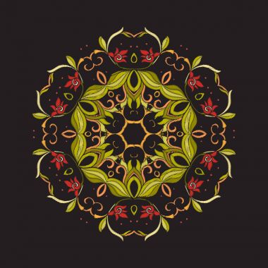 Mandala - nakış için öğe. Vintage arpacık çiçek süsleme