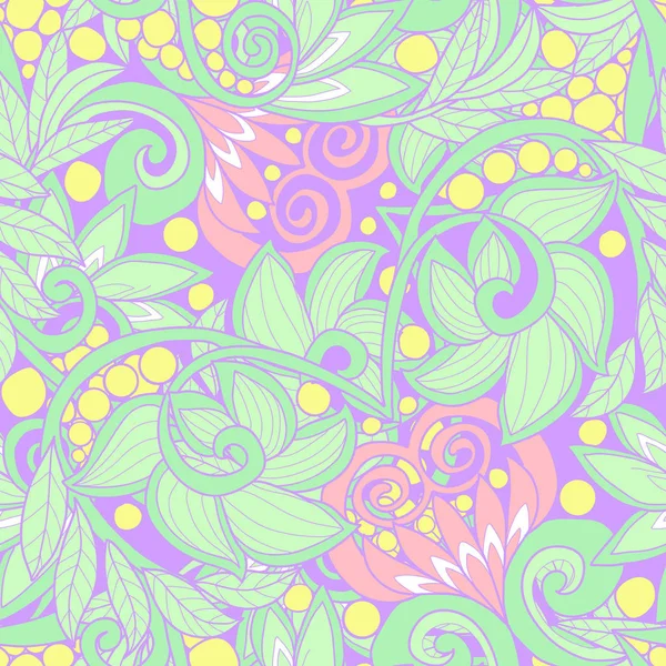 Patrón vintage floral inconsútil en luz, vainilla primavera verde a — Vector de stock