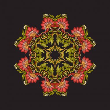 Mandala - nakış için öğe. Vintage arpacık çiçek süsleme