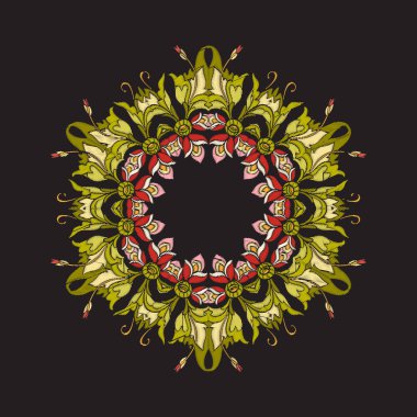 Mandala - nakış için öğe. Vintage arpacık çiçek süsleme