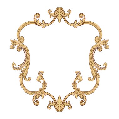 Vintage zengin çerçeve için menüler, reklamlar, Rokoko tarzında dekore edilmiş bir