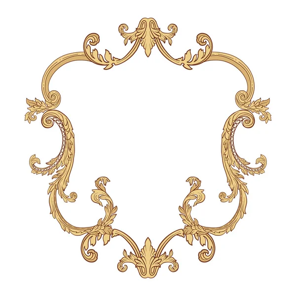 Vintage richly decorated frame in rococo style for menus, ads, a — Stock Vector