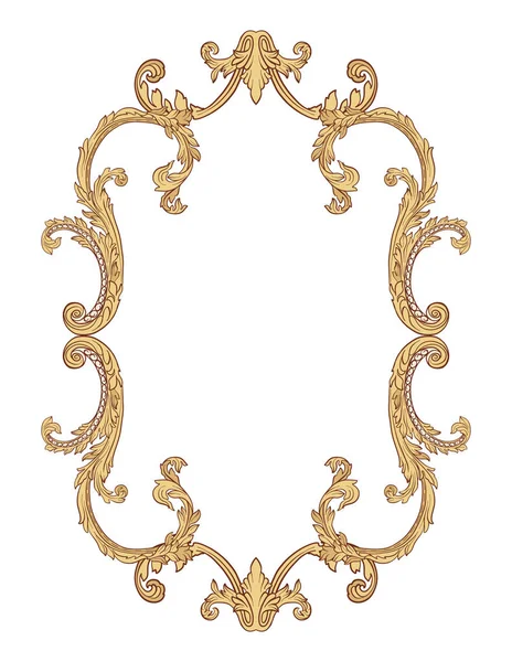 Vintage richly decorated frame in rococo style for menus, ads, a — Stock Vector