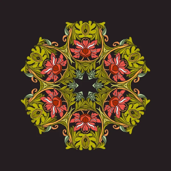 Mandala - nakış için öğe. Vintage arpacık çiçek süsleme