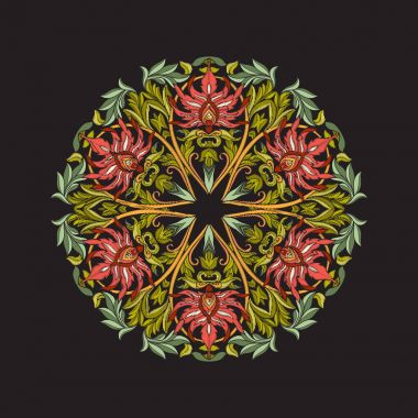 Mandala - nakış için öğe. Vintage arpacık çiçek süsleme