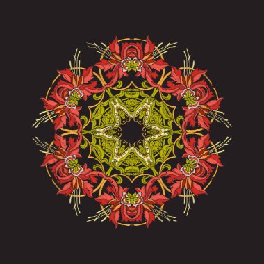 Mandala - nakış için öğe. Vintage arpacık çiçek süsleme