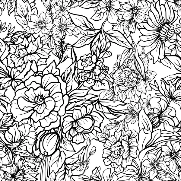 Modèle sans couture vintage fleurs. Illustration vectorielle stock. Hors — Image vectorielle