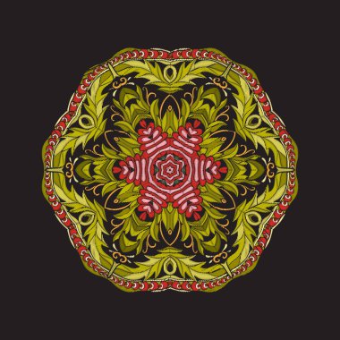Mandala - nakış için öğe. Vintage arpacık çiçek süsleme