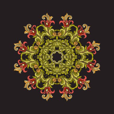 Mandala - nakış için öğe. Vintage arpacık çiçek süsleme