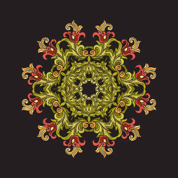 Mandala - nakış için öğe. Vintage arpacık çiçek süsleme