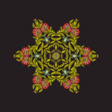 Mandala - nakış için öğe. Vintage arpacık çiçek süsleme