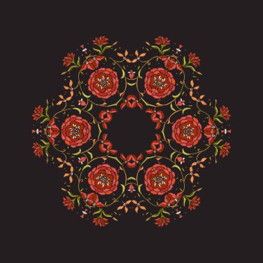 Mandala - nakış için öğe. Vintage arpacık çiçek süsleme