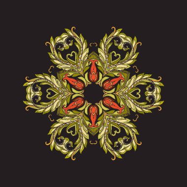 Mandala - nakış için öğe. Vintage arpacık çiçek süsleme