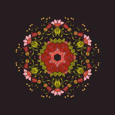 Mandala - nakış için öğe. Vintage arpacık çiçek süsleme