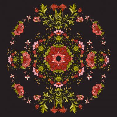 Çiçek dekoratif desen nakış için. Vint Kraliyet süsleme