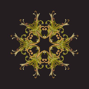 Mandala - nakış için öğe. Vintage arpacık çiçek süsleme