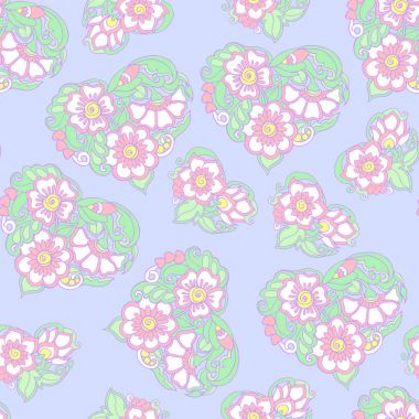 Dikişsiz çiçek vintage desen ışık, vanilya bahar yeşil bir