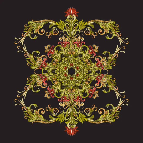 Çiçek dekoratif desen nakış için. Vint Kraliyet süsleme