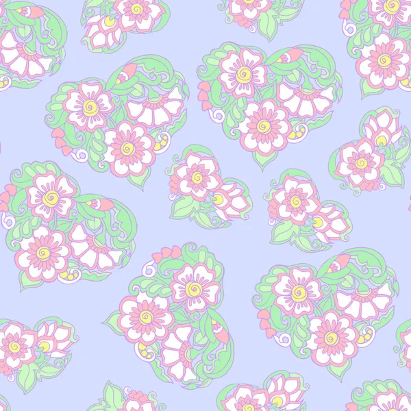 Dikişsiz çiçek vintage desen ışık, vanilya bahar yeşil bir