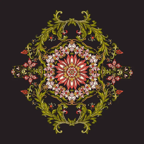 Çiçek dekoratif desen nakış için. Vint Kraliyet süsleme
