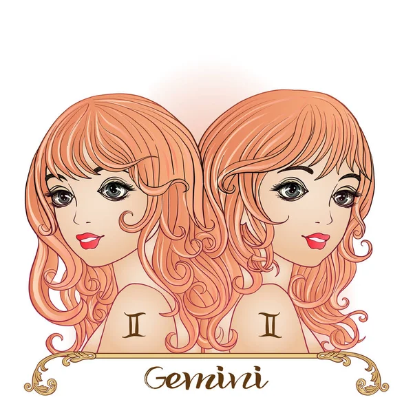 İkizler. İşaretler o şeklinde güzel bir genç kız