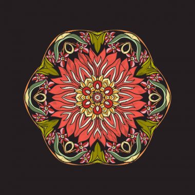 Mandala - nakış için öğe. Vintage arpacık çiçek süsleme