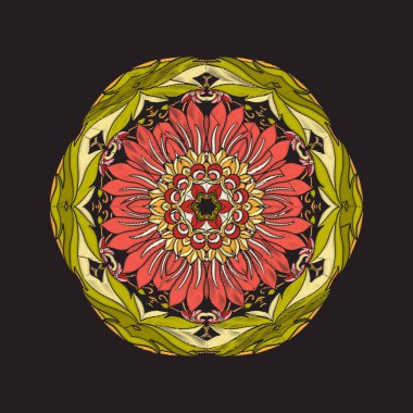 Mandala - nakış için öğe. Vintage arpacık çiçek süsleme