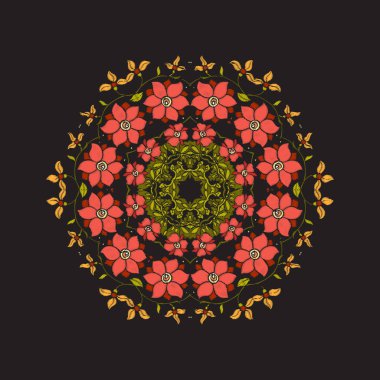 Mandala - nakış için öğe. Vintage arpacık çiçek süsleme