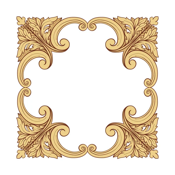 Vintage richly decorated frame in rococo style for menus, ads, a — Stock Vector