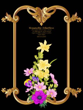 Yaz çiçek: poppy, nergis, anemon, violet, botanik s