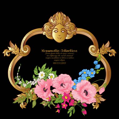 Yaz çiçek: poppy, nergis, anemon, violet, botanik s