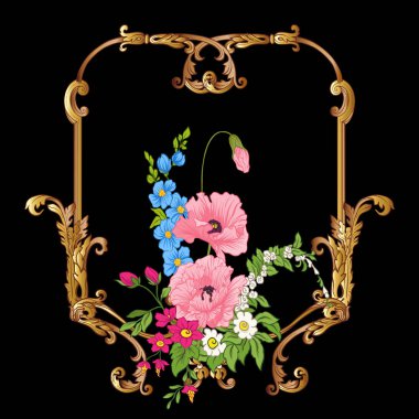 Yaz çiçek: poppy, nergis, anemon, violet, botanik s