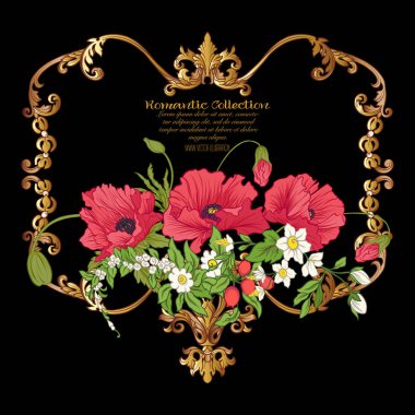 Yaz çiçek: poppy, nergis, anemon, violet, botanik s